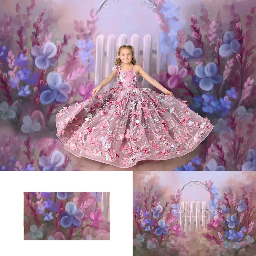 Spring Floral Arch Backdrops Kids Girl Photography Props Child Adult Photocall Decors Flower Garden Backgrounds