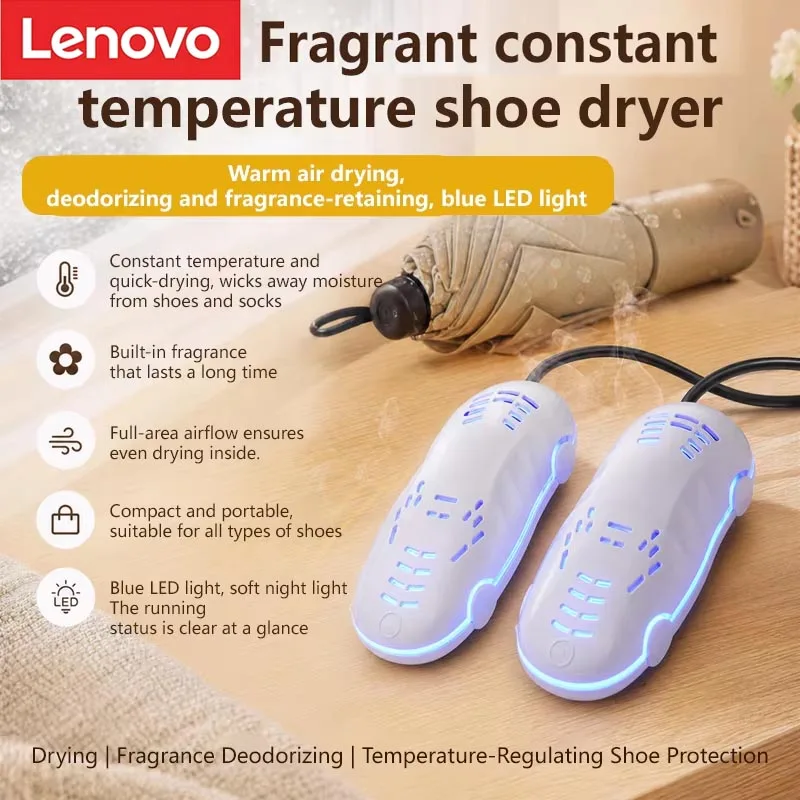 Lenovo Timed Shoe Dryer Portable Shoe Dryer Deodorizing Children's Home Multifunctional Dryer Winter Warming Shoe Dryer