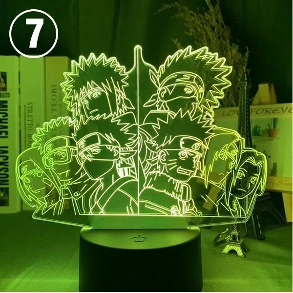 Bandai Naruto Anime Figur Nachtlicht Naruto Kakashi Action figur Kawaii Sasuke Itachi 3d Lampe Schlafzimmer Dekor Sammlung Modell Spielzeug 10