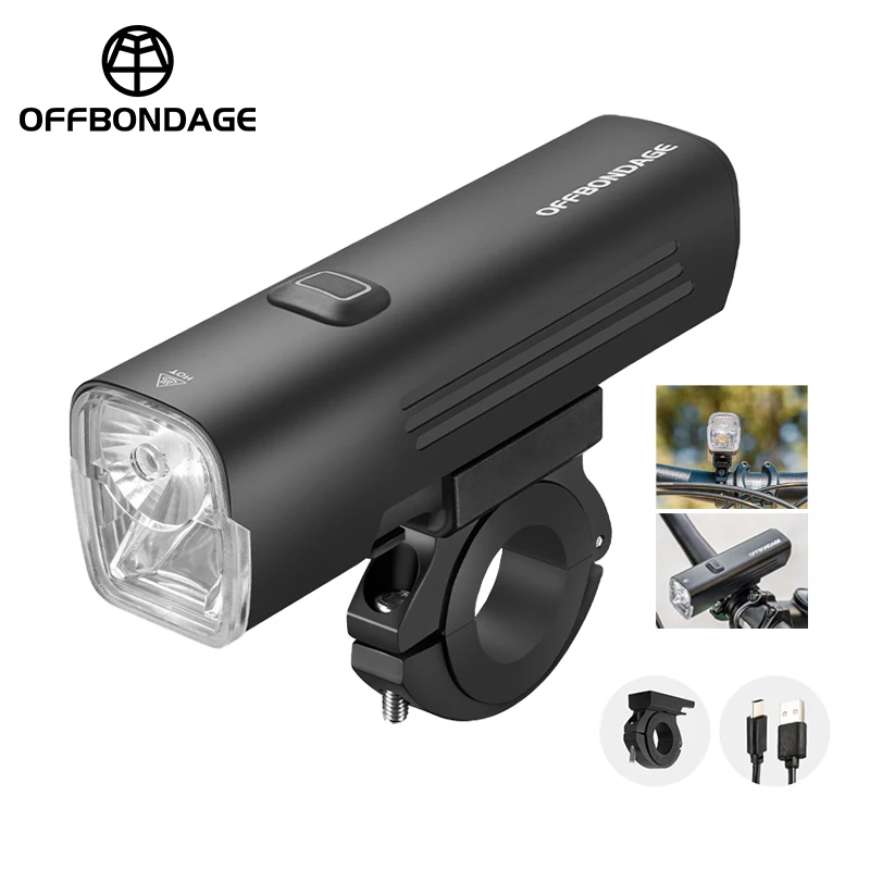 OFFBONDAGE Bicycle Light Waterproof Bike Light 1000LMType-C Rechargeable LED Headlight Aluminum Flashlight Bicycle Light RHL1000