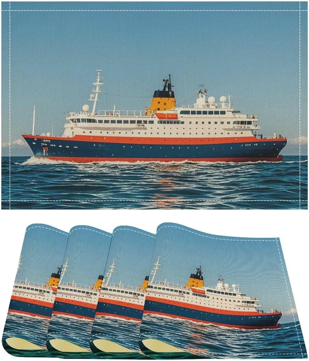 

Подставки для океанского корабля, 4 шт., моющиеся термостойкие коврики для столовых приборов из натурального льна, летние украшения стола, прочные нескользящие коврики для стола