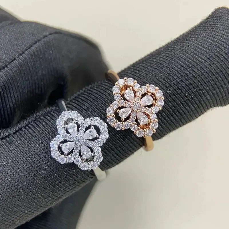 

Кольцо женское SENLIN 2026 с полным бриллиантовым паве и четырехлистным клевером, серебро, высококачественный циркон 5А класса, элегантное, очаровательное, для вечеринок, подарок