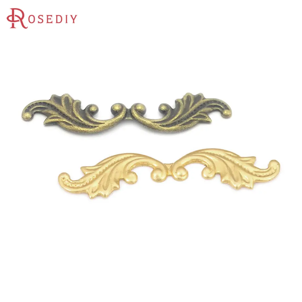 20PCS Not plated color Brass Decorative Lace Borders Frame High Quality Diy Jewelry Making Supplies Hair Accessories for Women