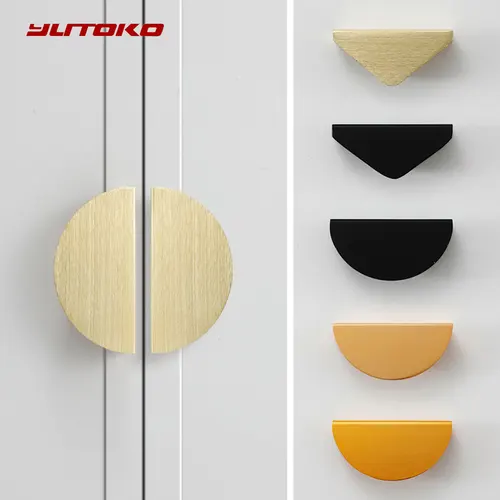 Imagen 1 del producto Tiradores dorados de almacenamiento para armario, pomo de cajón, manija de muebles, herrajes, color negro, 2/5/10 piezas