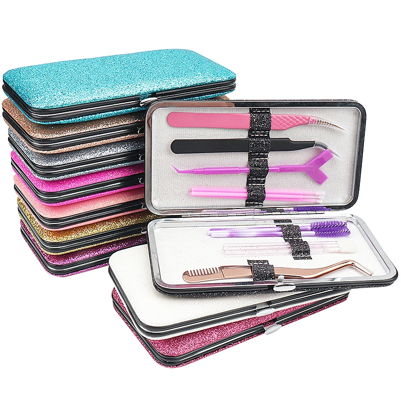 Eyelash Tweezers Storage Box Lash Lifting Eyebrow Clip Organizer Case Shiny Design Eyelashes Extension Tweezer Boxes Makeup Tool