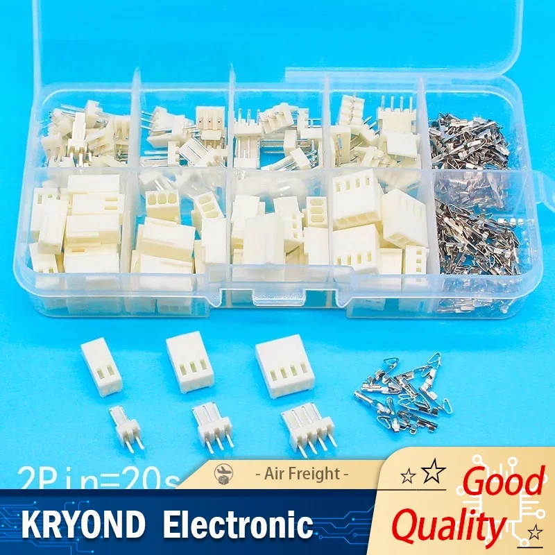 KF2510 Kits 50 sets Kit in box 2p 3p 4 pin 2.54mm Pitch Terminal / Housing / Pin Header Connectors Adaptor