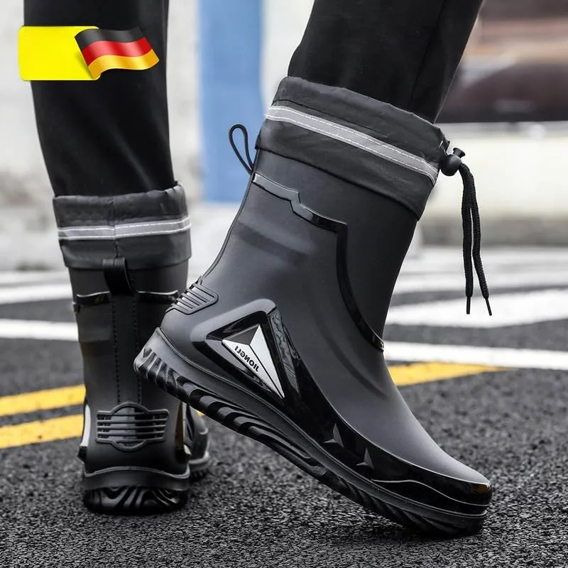 

Men's Mid-Calf Rain Boots Anti-Slip Wear-Resistant Waterproof Fashionable 2026 New Style Glue Shoes Summer Breathable Zipper ...