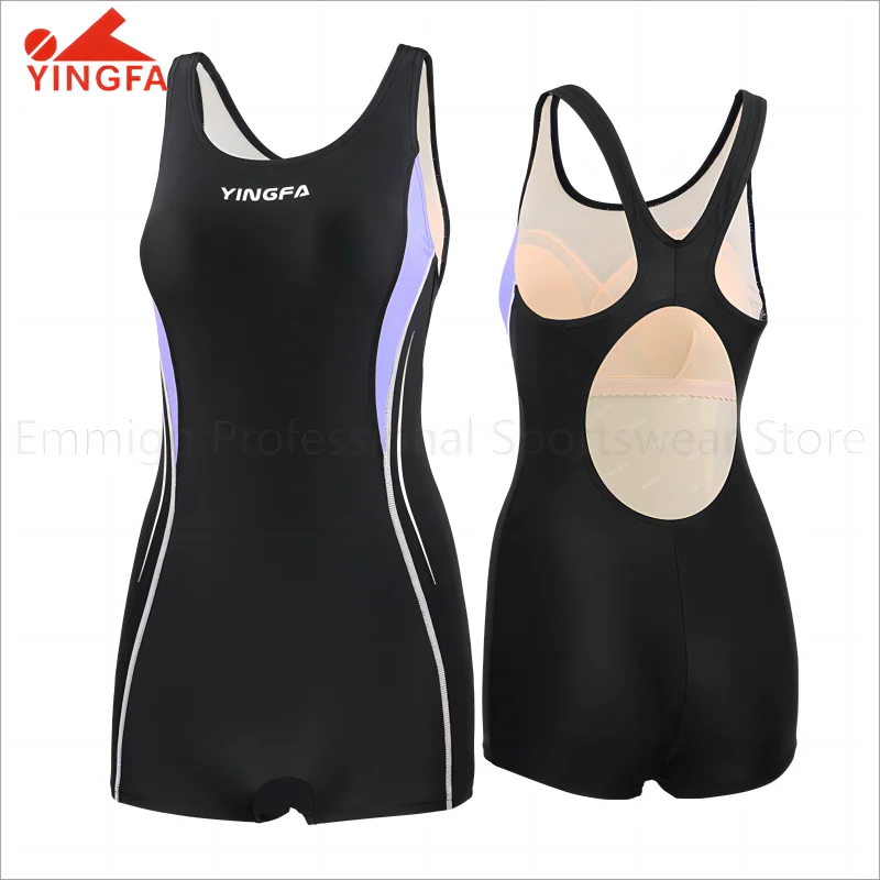 

Yingfa Belly Covering And Slimming Sporty Swimwear Black Swimsuit For Women Plus Size 4xl
