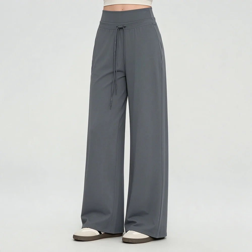 Loose Straight-Leg Yoga Pants for Women, High-Waisted Wide-Leg Sports Trousers, Plus-Size Casual Training Pilates Fitness Pants