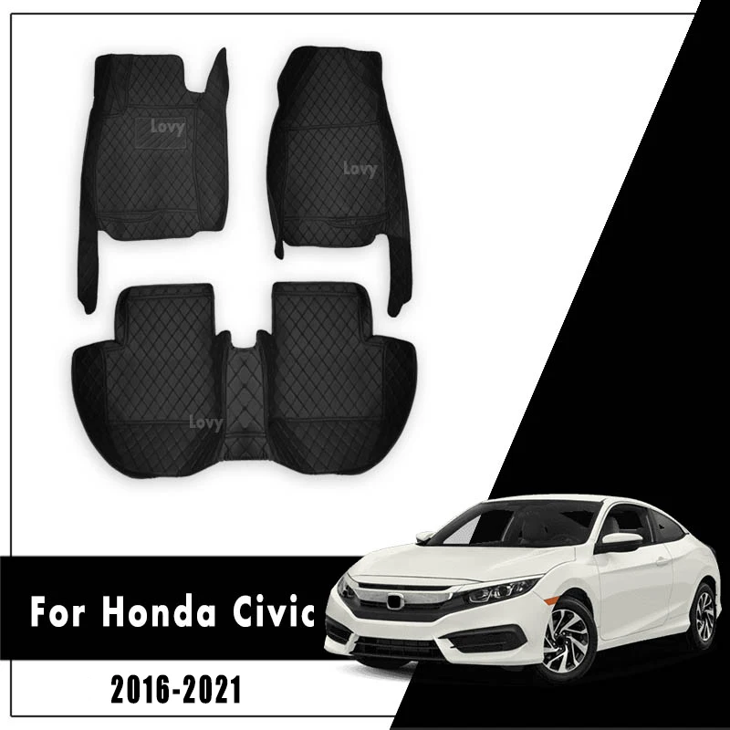Car Floor Mats For Honda CIVIC 10th Sedan 2021 2020 2019 2018 2017 2016 Auto Interior Accessories Rug Waterproof Carpets Vehicle