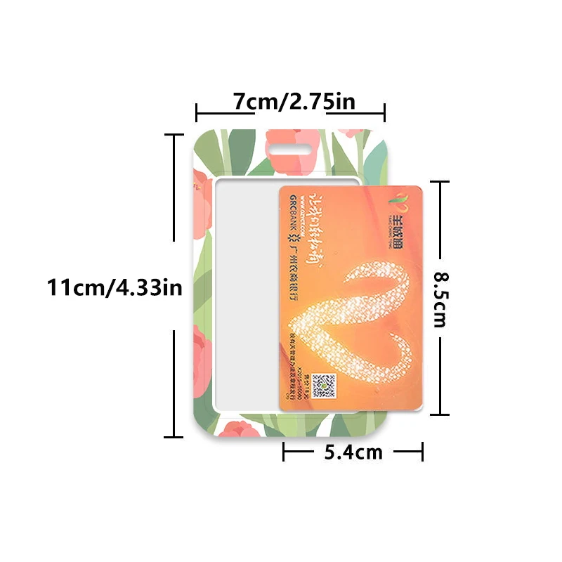 꽃 ID 카드홀더 유화 꽃 사진 카드홀더, 유럽 스타일, 귀여운 사무실 카드홀더, 학생용품