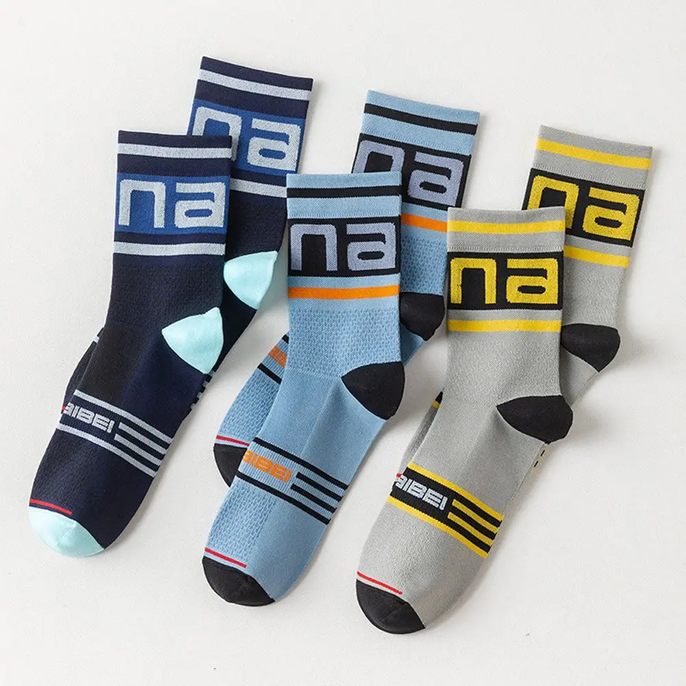 

High Elasticity Nylon Mid Tube Socks Non-Slip Sports Compression Socks Men Women Socks Football Stockings Cycling Socks