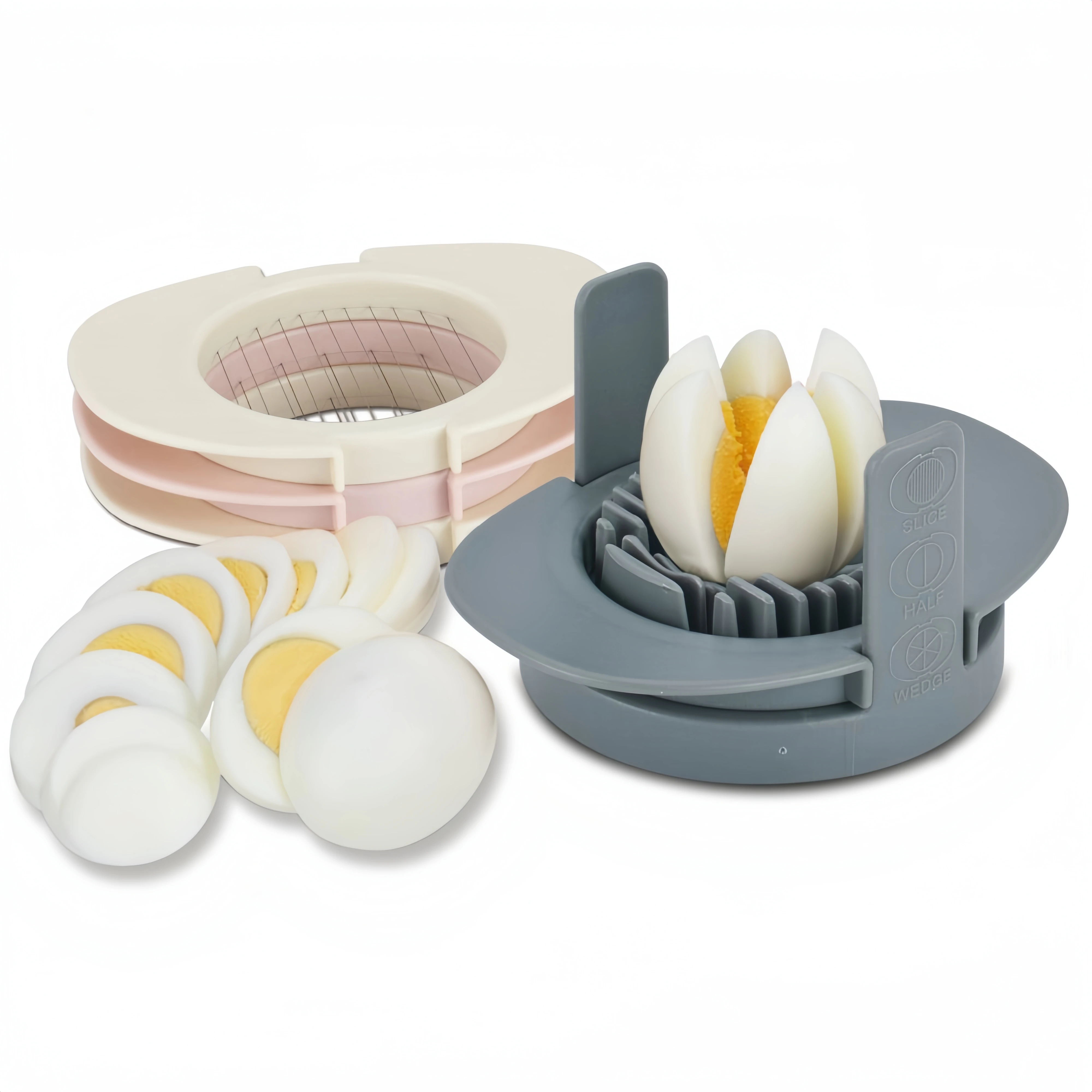 4 in 1 Multifunctional Egg Slicer Cutter Set Stainless Steel Wire Soft Fruit Slicer Half Wedge Slice Kitchen Gadget Tool