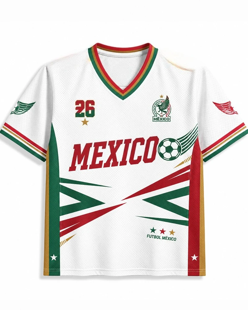 Mexican Eagles 3D Printed Baseball Jersey for Men and Women, Loose and Breathable, Fan Support Short Sleeved Shirt