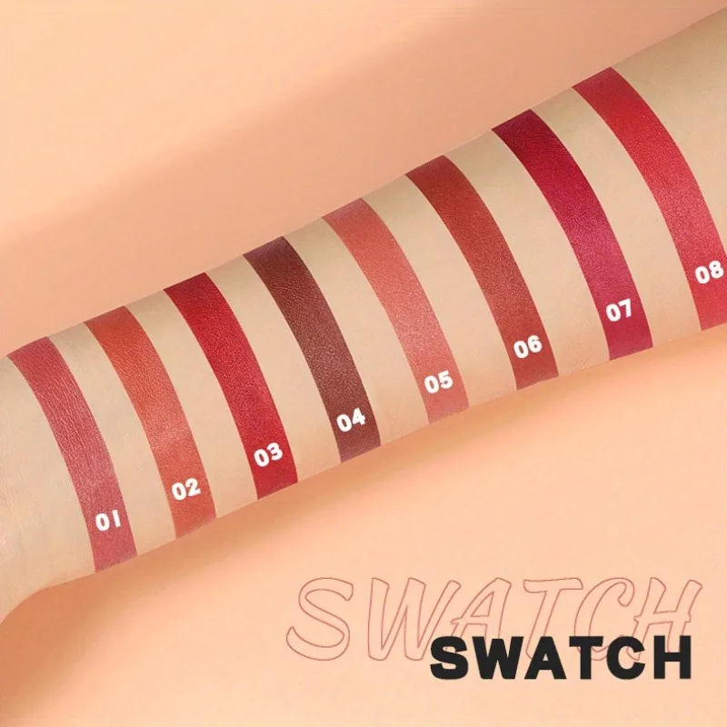 Lápis labial batom - de longa duração, à prova d'água, acabamento fosco, não descolorante, à prova de manchas - perfeito para todos os tipos de pele