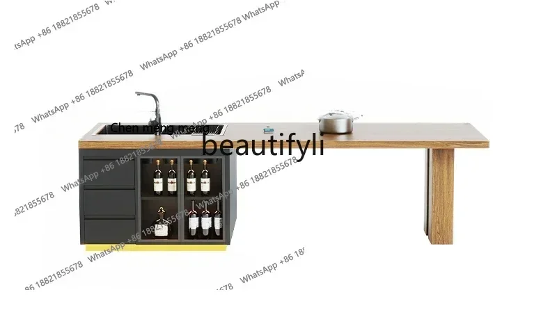 

xzzY13 Shimadai Dining Table Household Dining Table Light Luxury Falling Table Telescopic Integrated High-end Restaurant