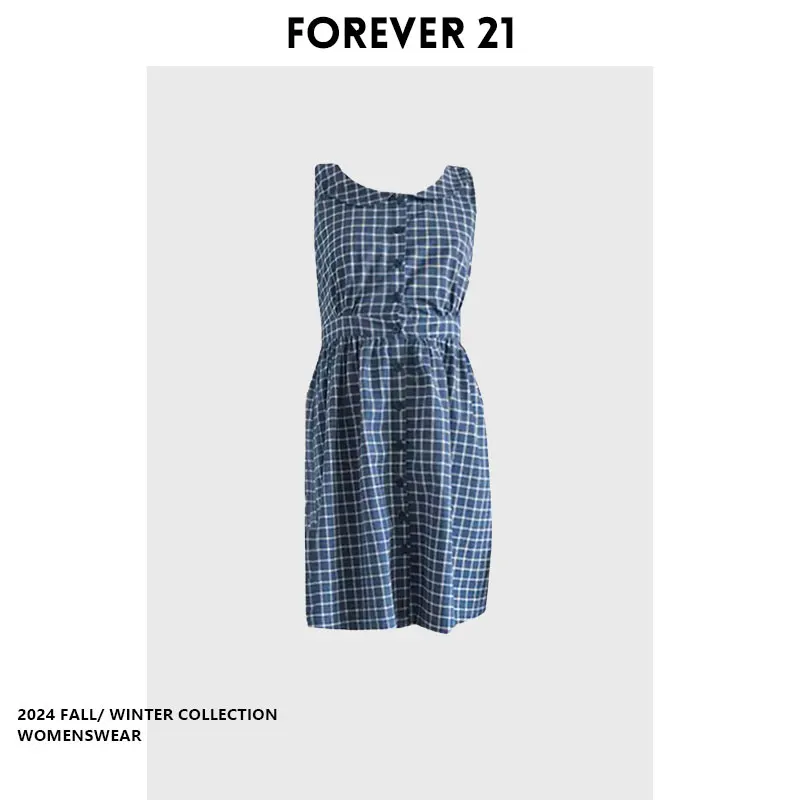 Forever 2 Plaid Svel Vest Dr Chic Age-Defng Women's Summer New Sle Faionable Cheered Dr for Ladies