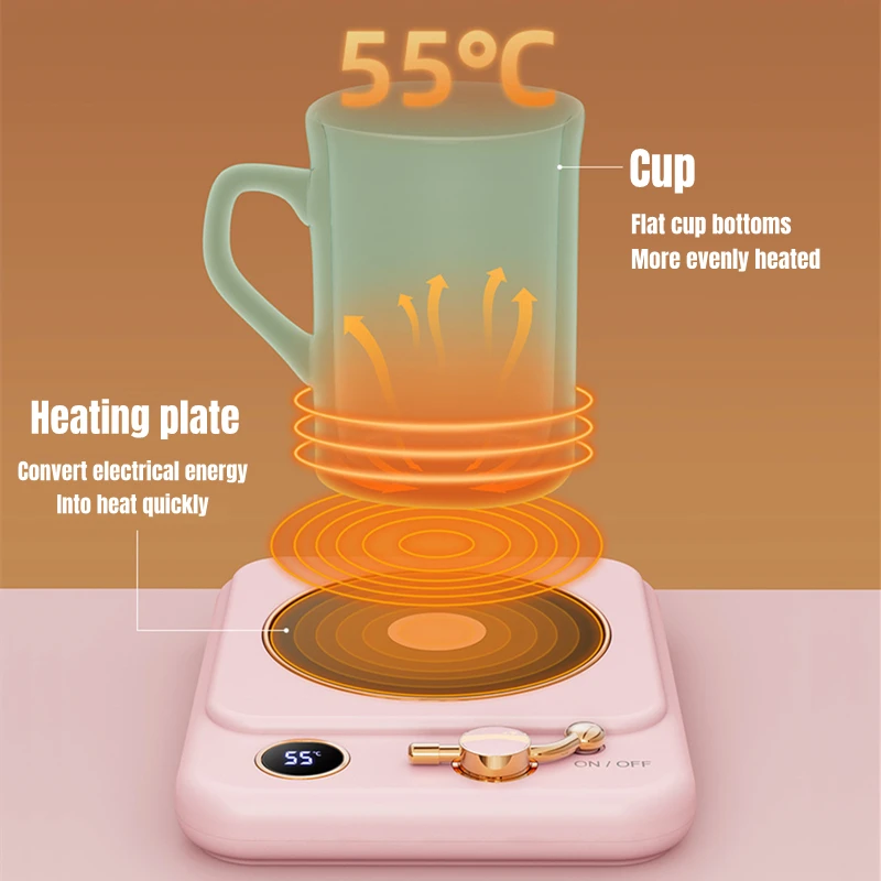 Esteira elétrica do aquecedor do copo de café, Coaster aquecimento quente, temperatura constante, manter o leite chá copo quente, Home Office, 3