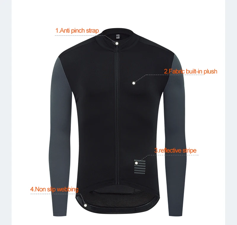 YKYWBIKE Winter Herren Radtrikot 5-15 ° C Thermofleece-Radsportbekleidung Fahrradjacke MTB Rennradjacke Radfahrer-Oberteile – Detail 4