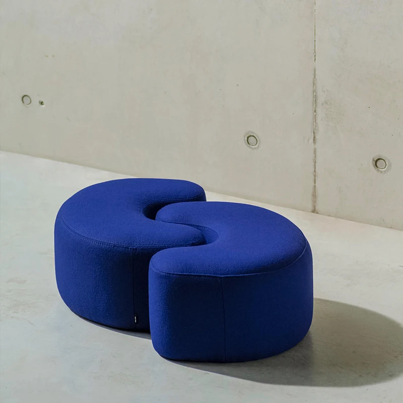 Nouvelle Arrivée - Pouf Ottoman en Tissu Moderne et Simple, Design en U Courbé, Repose-Pieds pour Salon, Tabouret pour Enfants