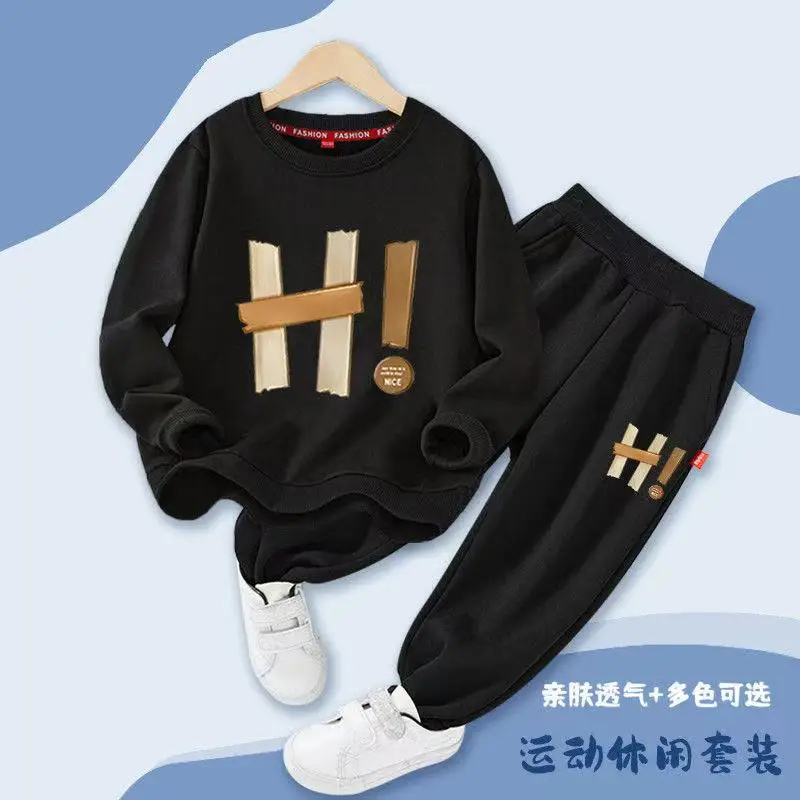 Autumn Baby Girl Clothes Set Children Boys Letter Printing Top And Pants Bottom Two Pieces Long Sleeved Cotton Fashion Set