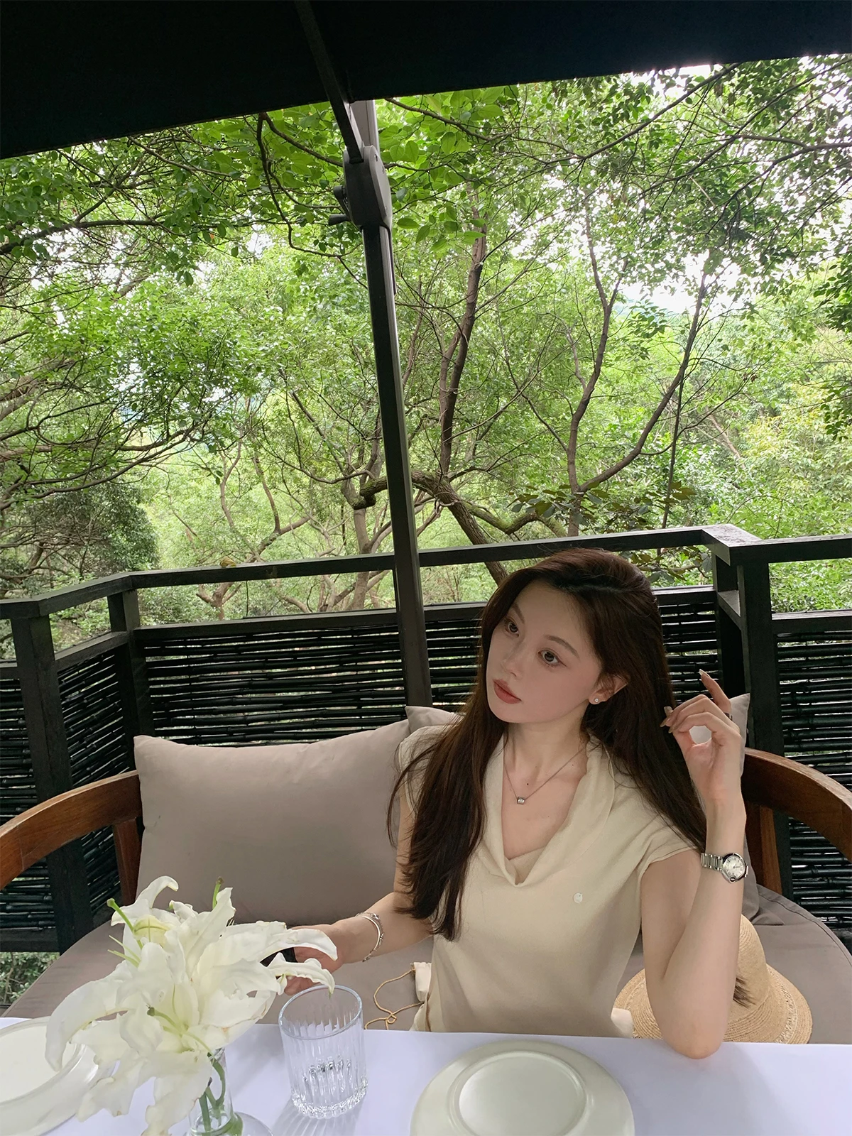 

Женская повседневная футболка Seeyouicelandbisous Gentle Sway Ne Simple Arc, вязаная, 40 петель, тонкий лен, 2 цвета