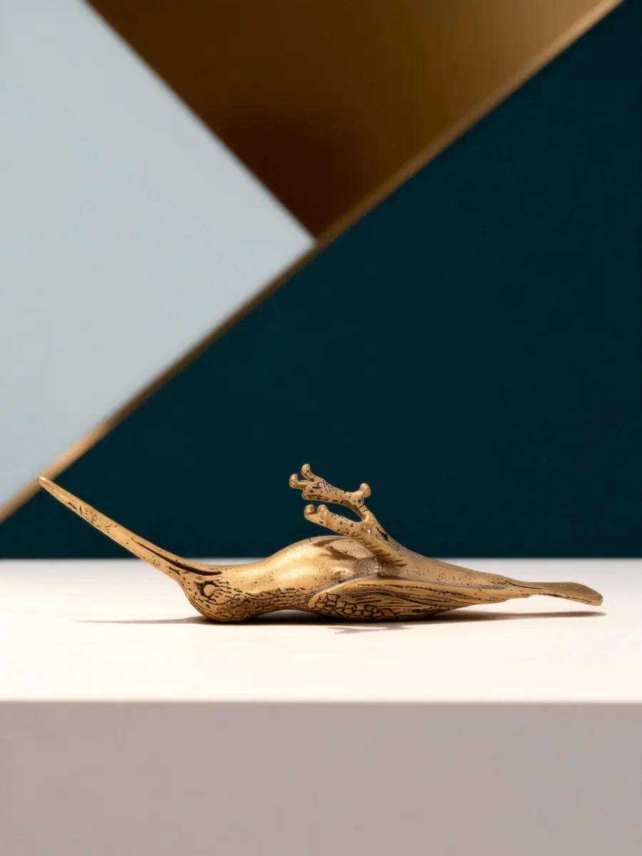 Brass Hummingbird Decor Miniature Bird Sculpture High Realism Microcarved Tabletop Ornament for Office Bedroom Cabinet Display