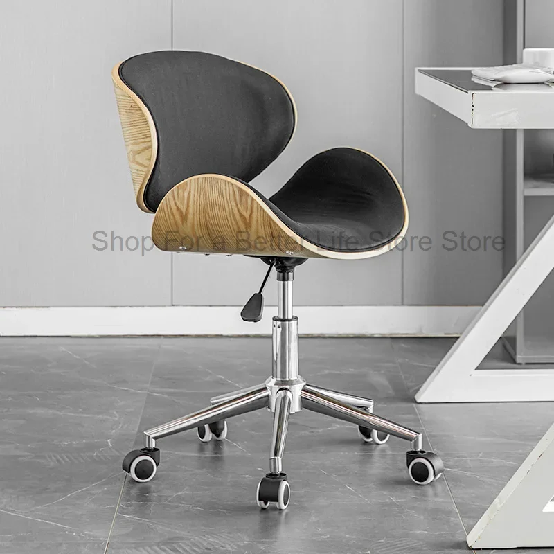 Solid Wood Office Chair Creative Bedroom Furniture Computer Chair Household Study Student Lifting Rotating Pulley Office Chairs