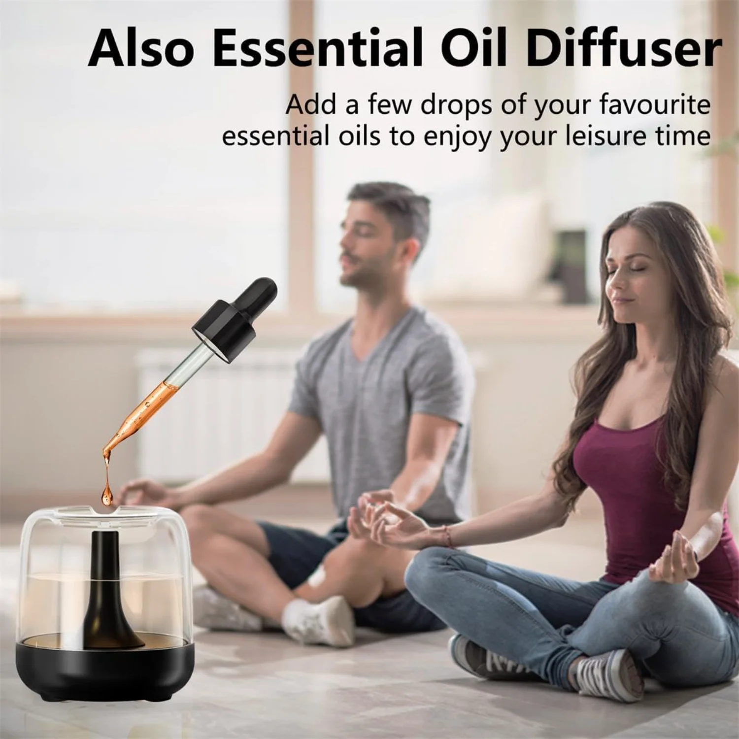 Portable Mini Humidifier for Bedroom, 650ml Small USB Cool Mist Humidifier with Colorful LED Night Light, Personal Desktop Humid