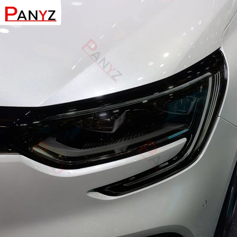 

For Renault Megane 4 2017-Present Car Headlight Protective Film Smoked Black Tint Wrap Vinyl Transparent TPU Sticker