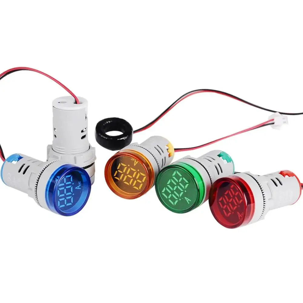 0-100A AC Round LED Digital Display Ampermeter Signal ​Current Indicator Digital Voltage Measuring Instrument Indicator