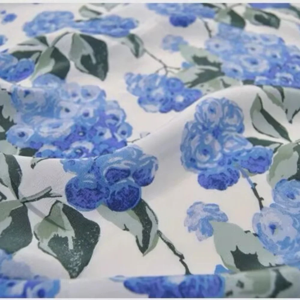 Refined Style Flower Printing Design Gentle Soft Good Material Nice High-end Silk Crepe De Chine Fabric for Women Holiday Dress