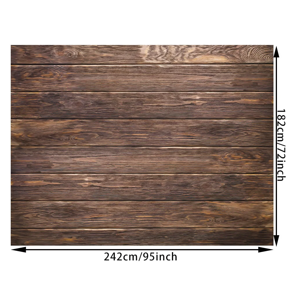 1pc Thin Vinyl Brown Wood Backdrop Photographers Retro Wood Wall Background Cloth Seamless vlog Background decoration