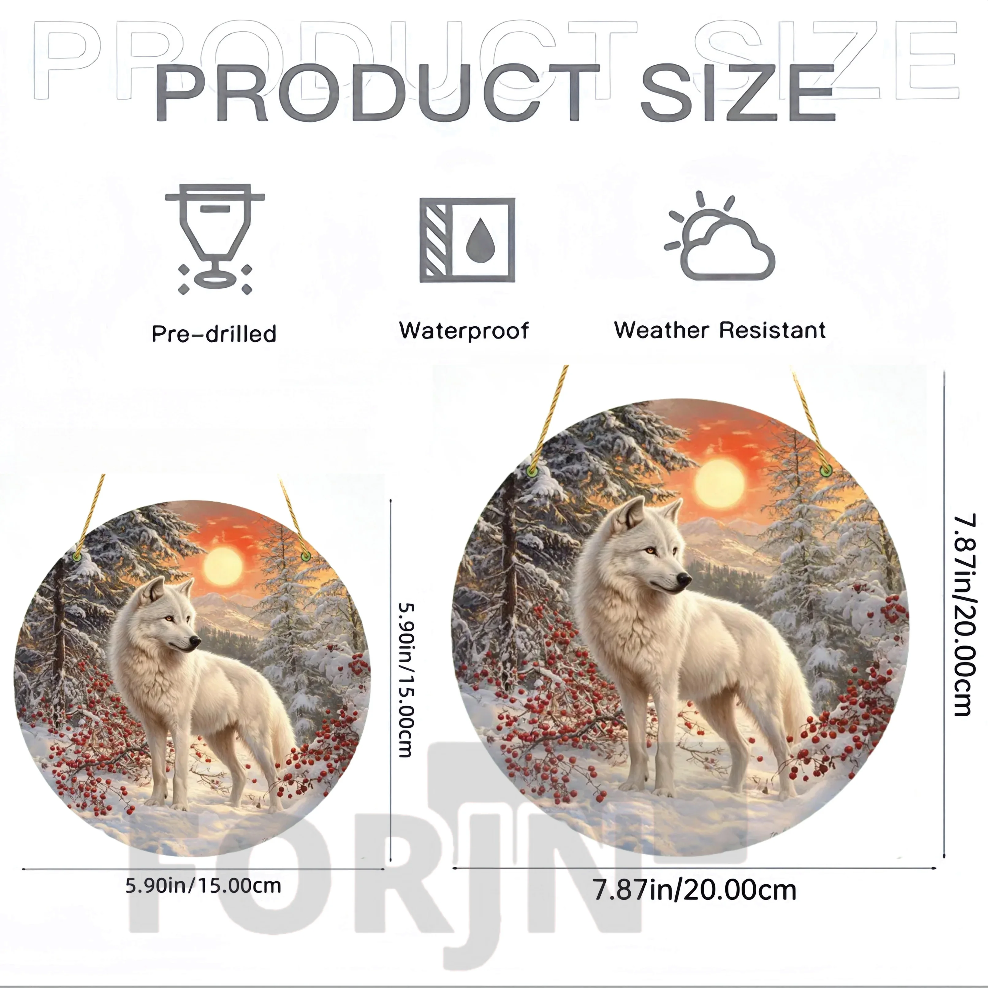 Wolf Suncatcher,round Acrylic Translucent Stained Window Hanging, Holiday Gift,Office,Garden,Club,Man Cave,Spooky Home Decor