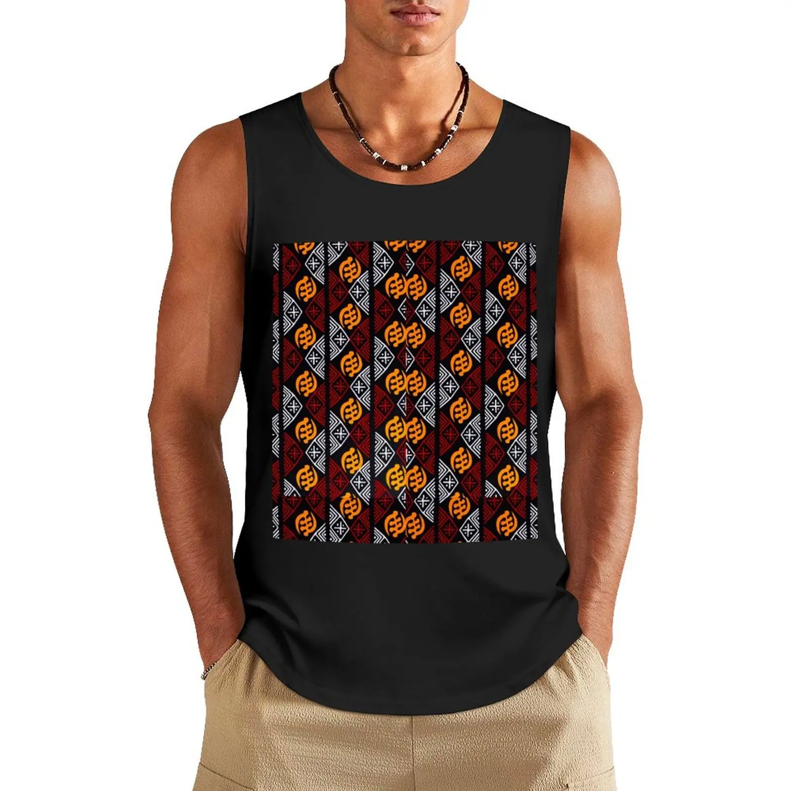 GYE NYAME CLOTH WITH BOGOLAN SYMBOLS Tank Top anime t-shirts sports t-shirts for men T-shirt for fitness man vest