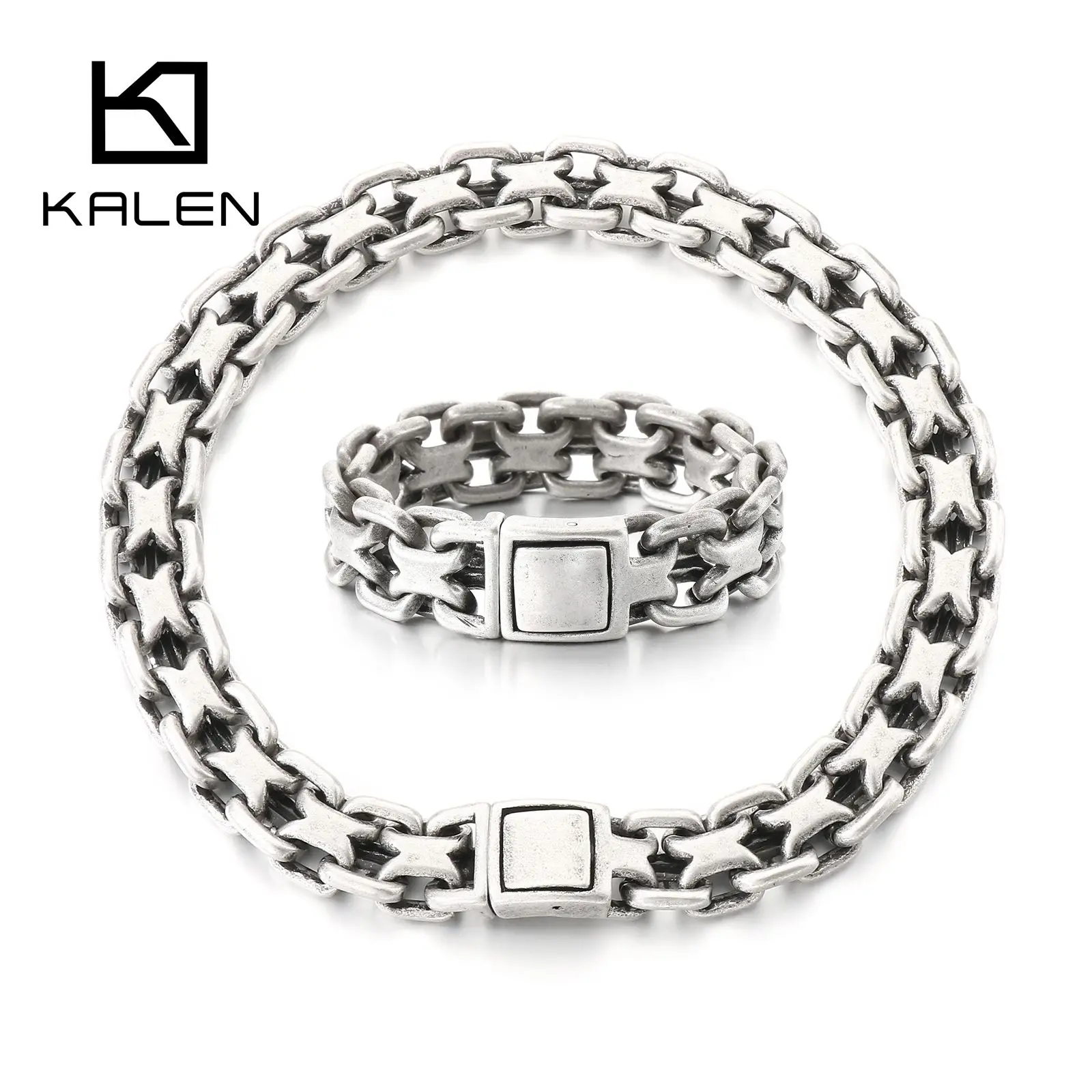 20mm Vintage Cast Handmade Chain Bracelet & Necklace For Men - Stainless Steel 316L - KS216369-KJX