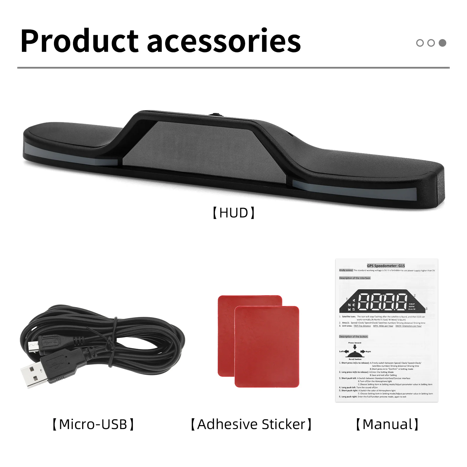 G15 Car GPS Speedometer HUD Head Up Display Overspeed Alarm Satellite Number Speed Clock On-board Computer Universal For All Car