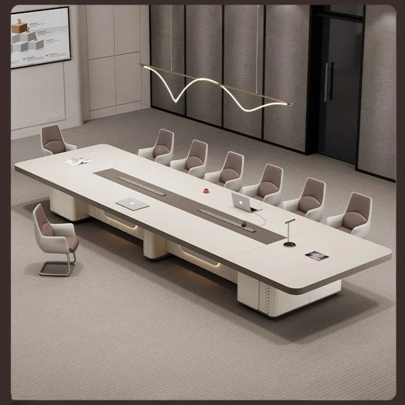 Nordic simple modern conference table luxury high-end long intelligent large negotiation table meeting mesa reunião furniture