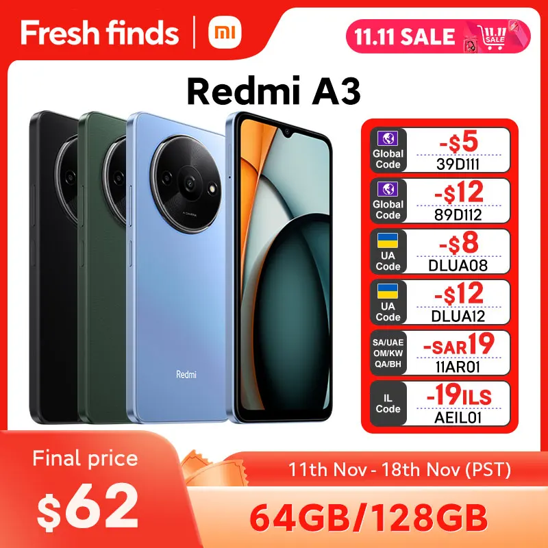 [World Premiere] Xiaomi Redmi A3 Smartphone 6.71" Dot Drop display MediaTek Helio G36 64GB / 128GB ROM 5000mAh Battery 90Hz