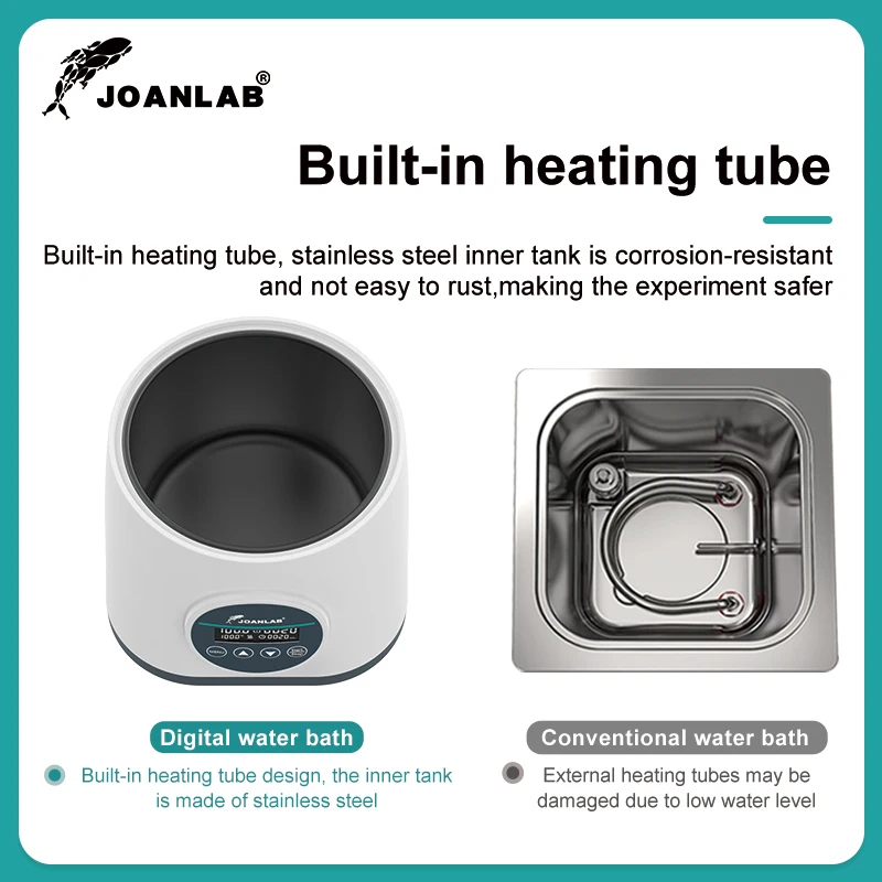 JOANLAB Water Bath Laboratory Constant Temperature Digital Display Heater Lab Thermostat Tank Anti-dry Burning 2L 110/220V WB-2S