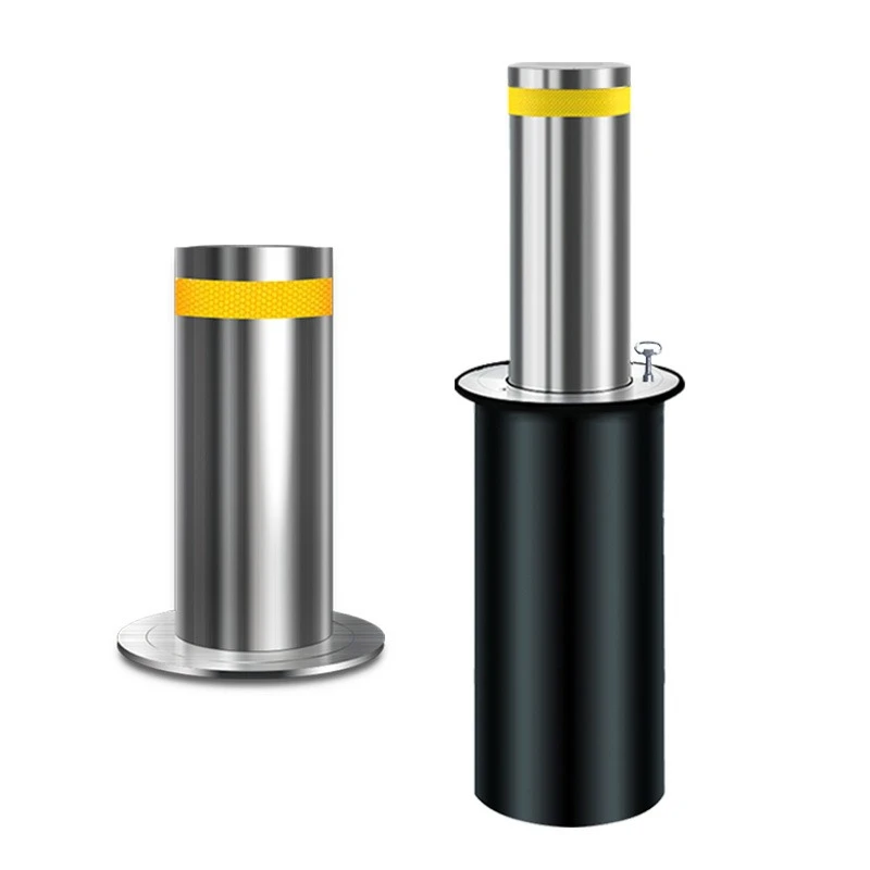 Semi-automatic lifting column 304 stainless steel barricade manual school shopping mall anti-collision stop vehicle floor