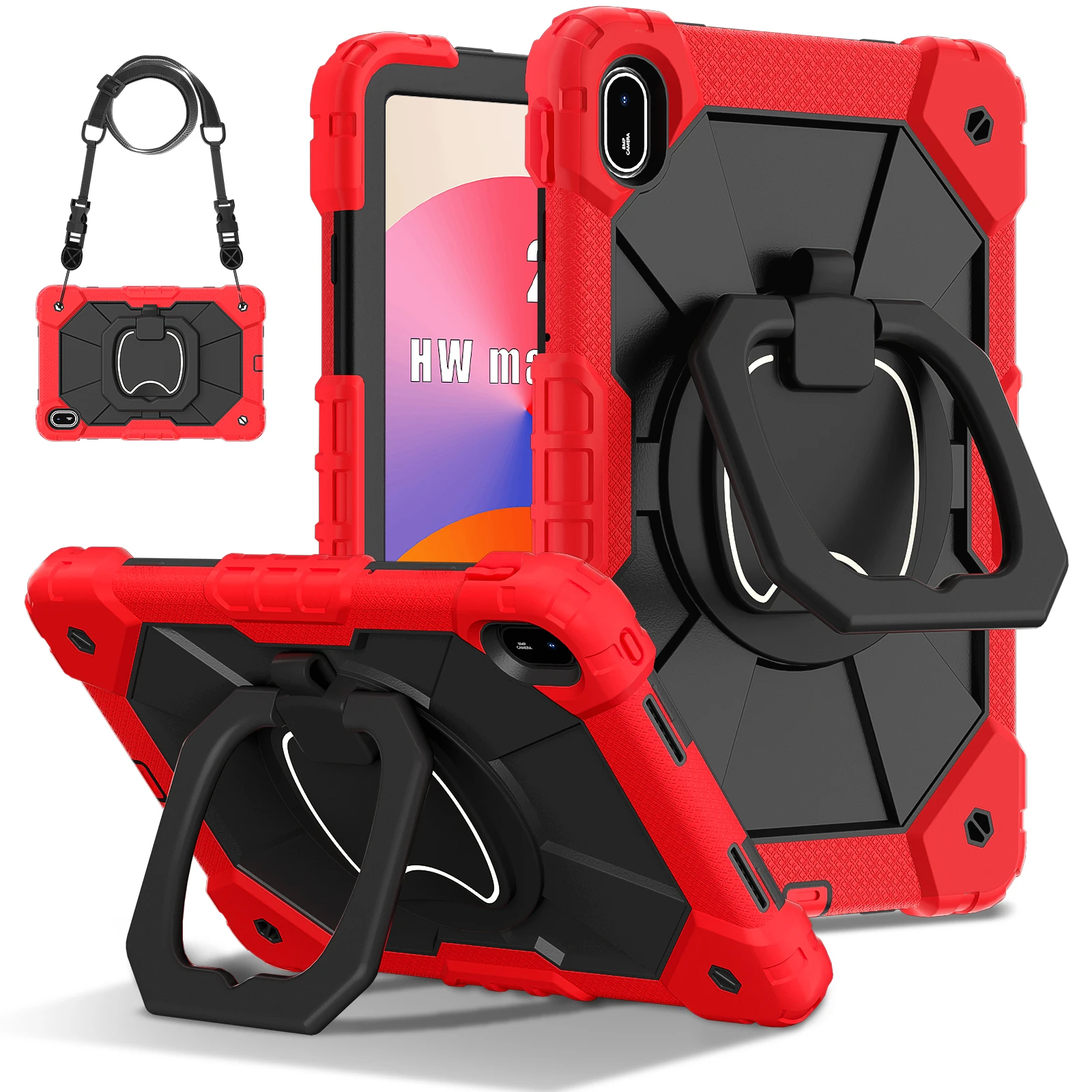 Armor Case For Huawei Matepad 11.5 Air 11.5S SE 11 2024 2023 Kids Tablet Cover Hard PC Stand Shockproof Strap Shell Kickstand