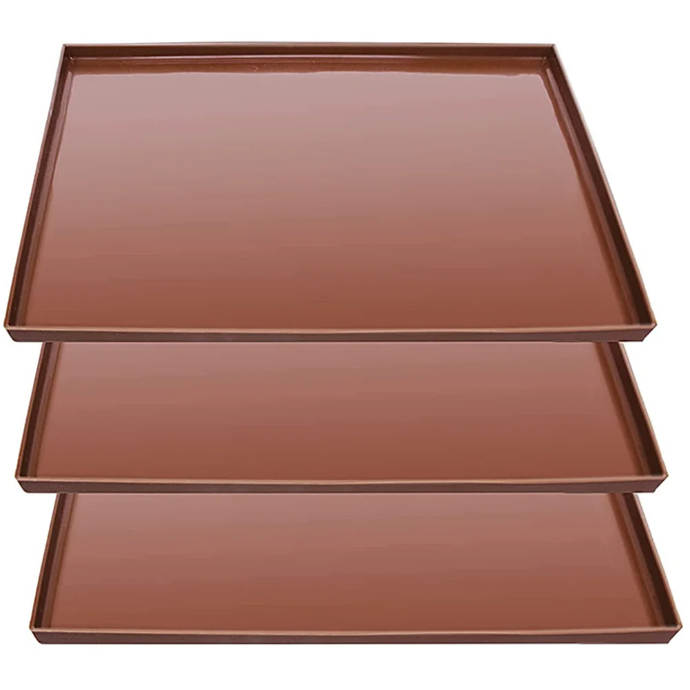 

3pcs Coffee Silicone Pad Drying Dehydrator Mats Reusable Tray Liner Household High Temp Resistant Easy Clean Fruit Biscuit