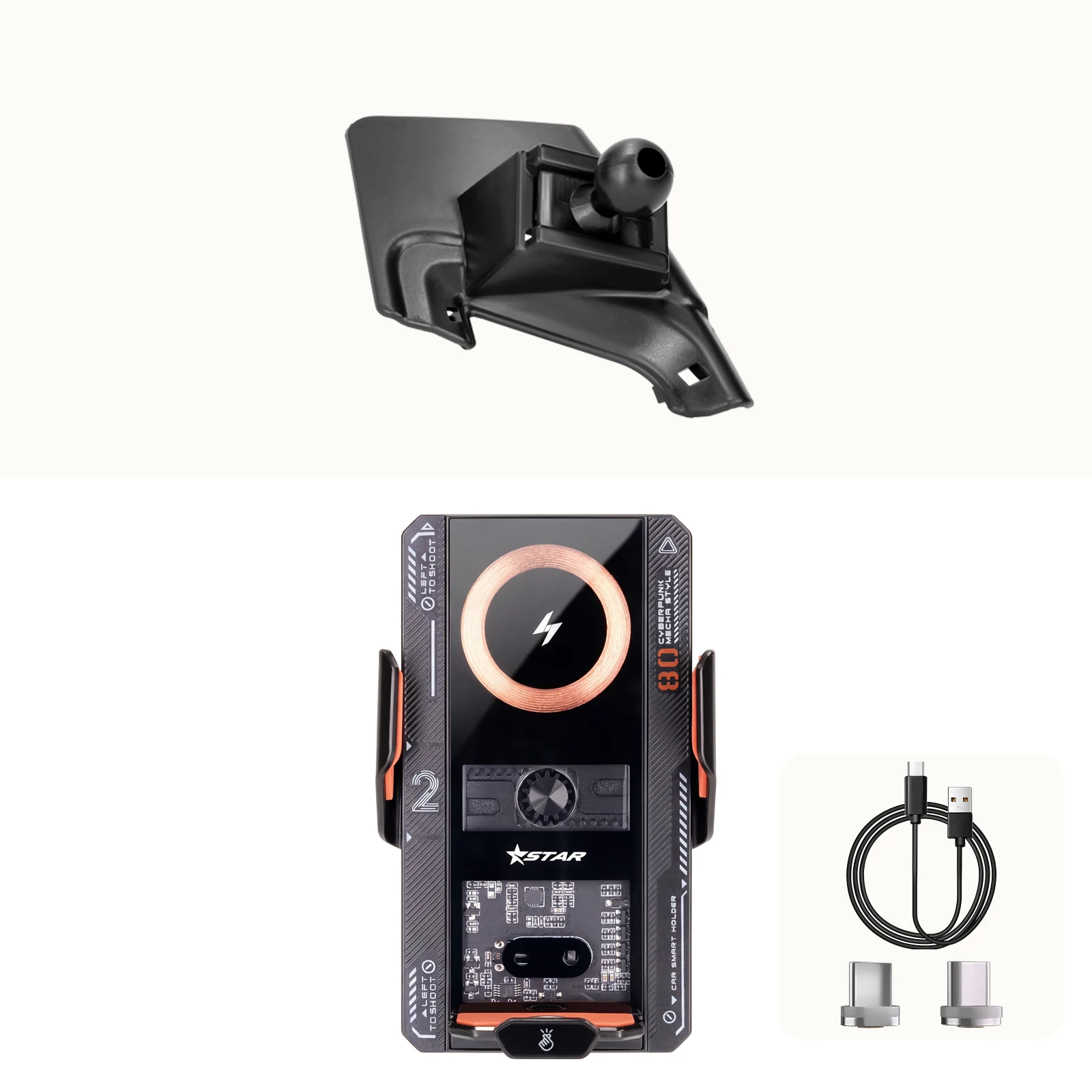 Für Ford Fiesta 2008 2009 2010-2017 Fahrzeugspezifische Telefonhalterung Smart Car Phone Mount 66W Ladehalterung Zubehör