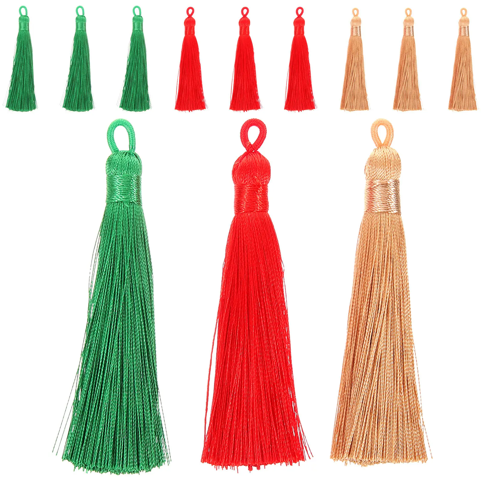12pcs Bookmark Tassels Craft Tassel With Loop For Diy Keychain Pendant Decorative Tassels Soft Mini Tassel Sewing Accessories