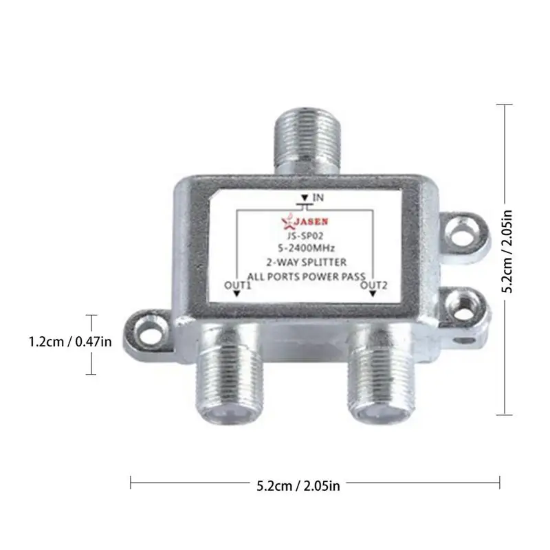 Satellete JSSP02แยก2Way ขั้วต่อที่แยกสายไฟโคแอกซ์แบบดิจิตอลสำหรับ satvcatv combiners สลับสายเคเบิล (2ทาง)