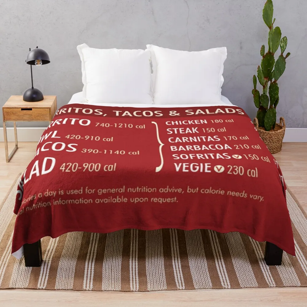 

chipotle menu Throw Blanket brand blankets Decorative sofa blankets blanket sofa luxury throw blanket