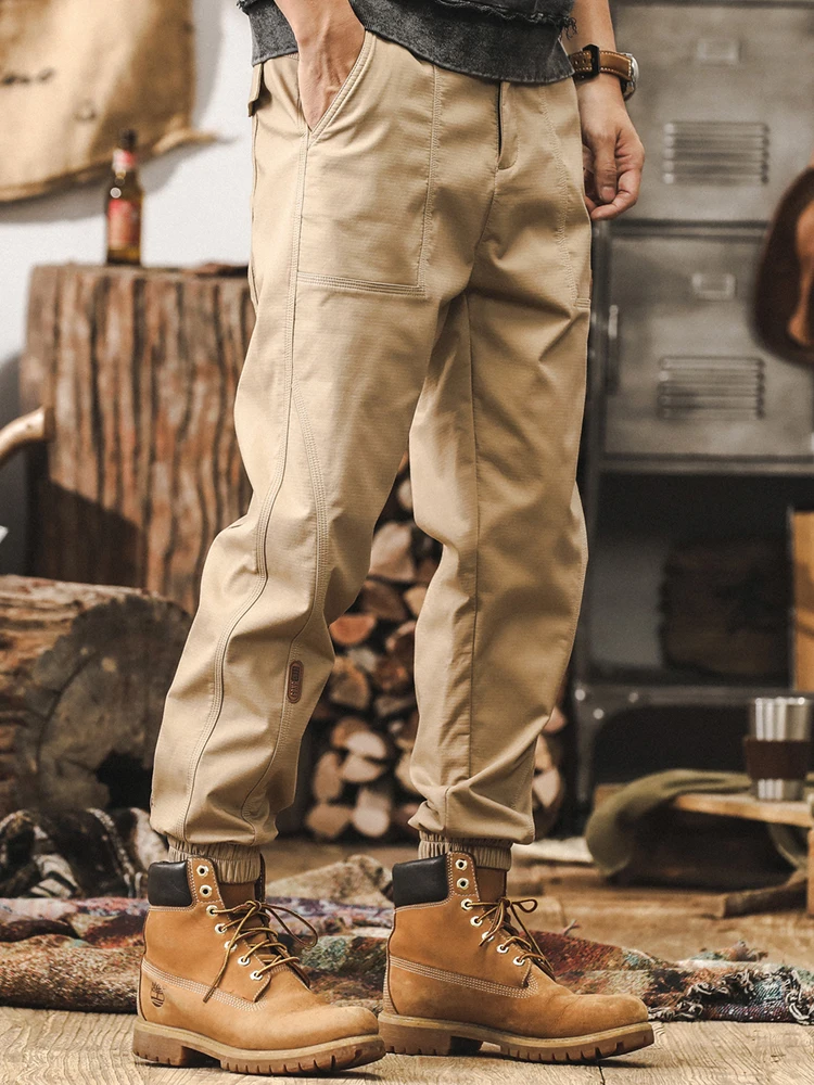 

Khaki Workwear Pants Men's Loose Fit Casual Trousers American Retro Sle Youthful Breathable Long Pants Autumn Season