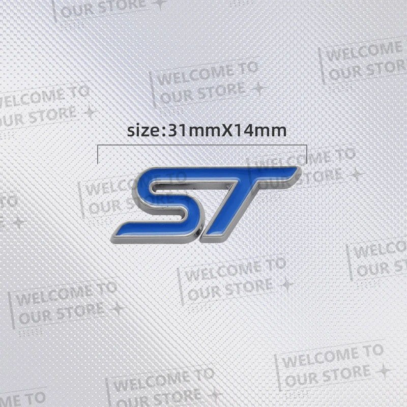 3D Metal ST Car Steering Wheel Badge Sticker Styling Interior Dekoration For Ford ST Line Mondeo Fiesta Focus F-150 Ranger Puma