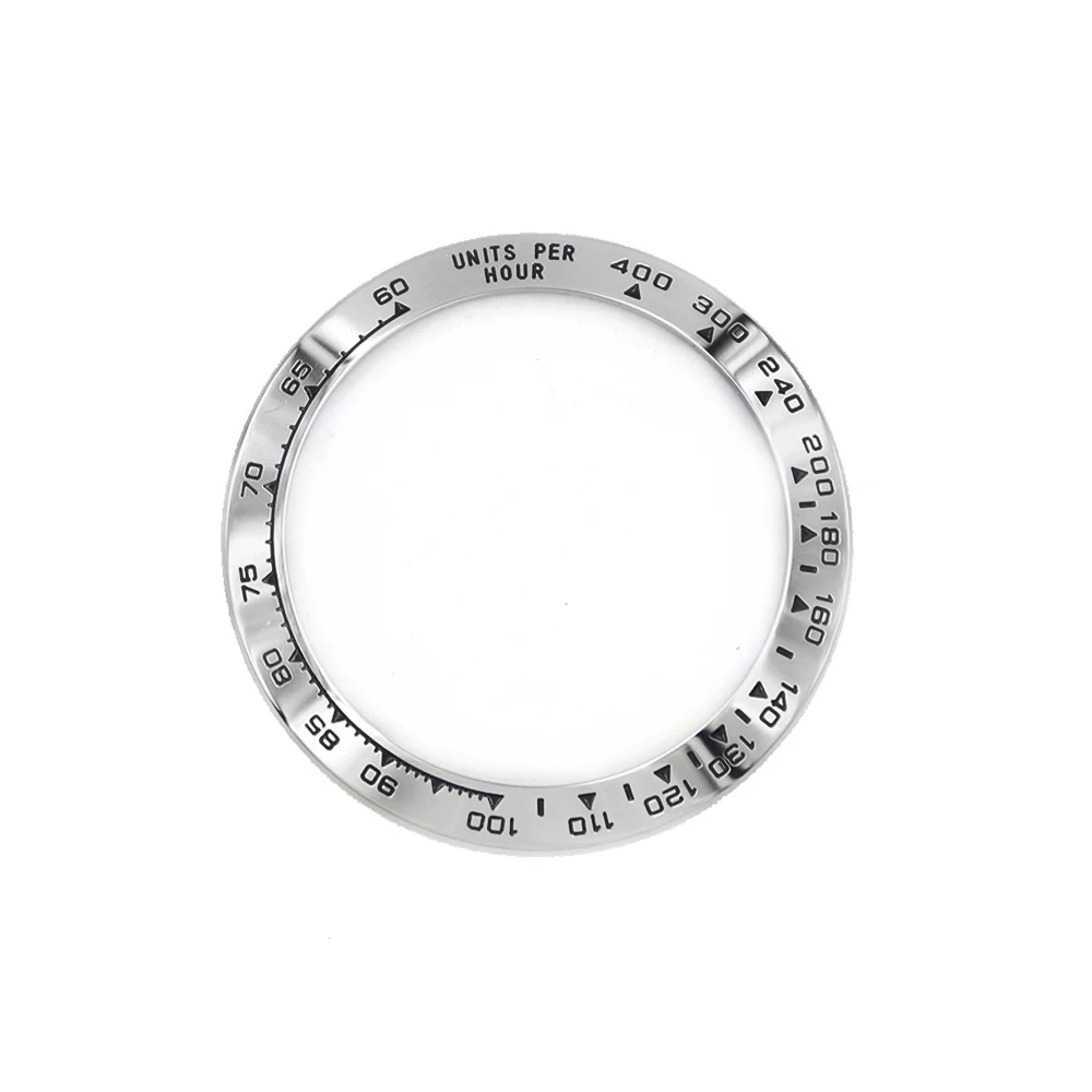 316L Steel Silver / Black Writing 38.6mm Watch Bezel For DAYTONA 116500 - 116520